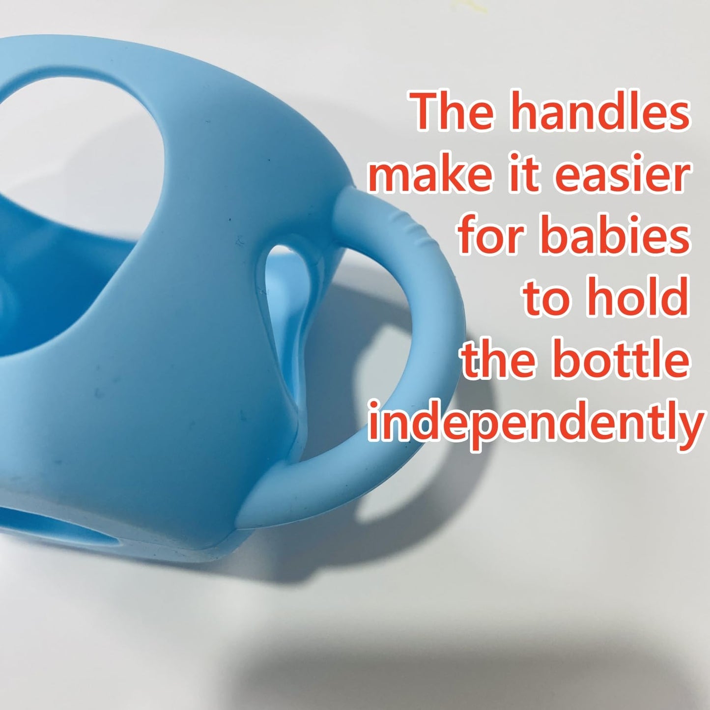 Frezonika 4 Pack Silicone Sleeves for Avent Natural Glass Baby Bottles, Silicone and Easy-Grip Handles for Drop Protection, Compatible with Philips Avent 4/8 OZ Glass Bottle (Light Blue, 8 OZ)