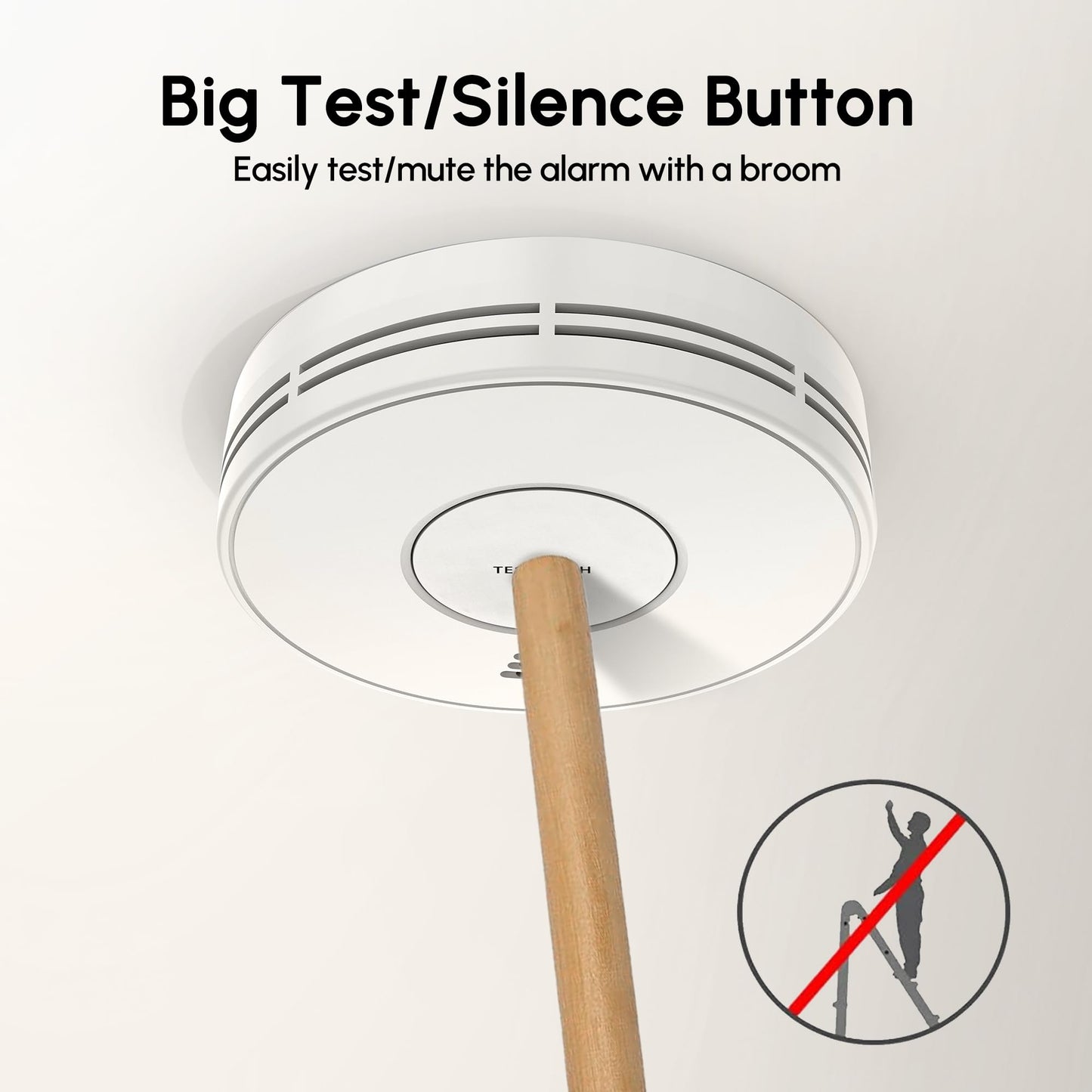 KARUOTOP Smoke and Carbon Monoxide Detector Alarm 2 Pack, 10-Year Battery Fire Alarm CO Detector with Large Test/Silence Button, Easy Adhesive or Screw Mount