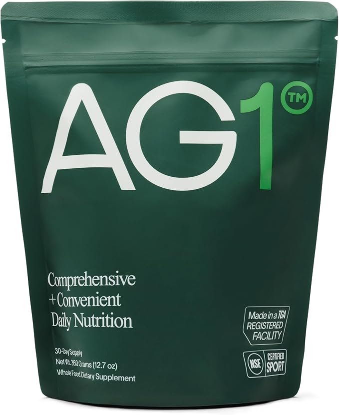 AG1 Greens Powder Refill Pouch – 75 Vitamins, Multivitamin & Probiotic | Gut Health Support | Vegan, Keto, Gluten-Free | Athletic Greens Supplement (Pouch Only)