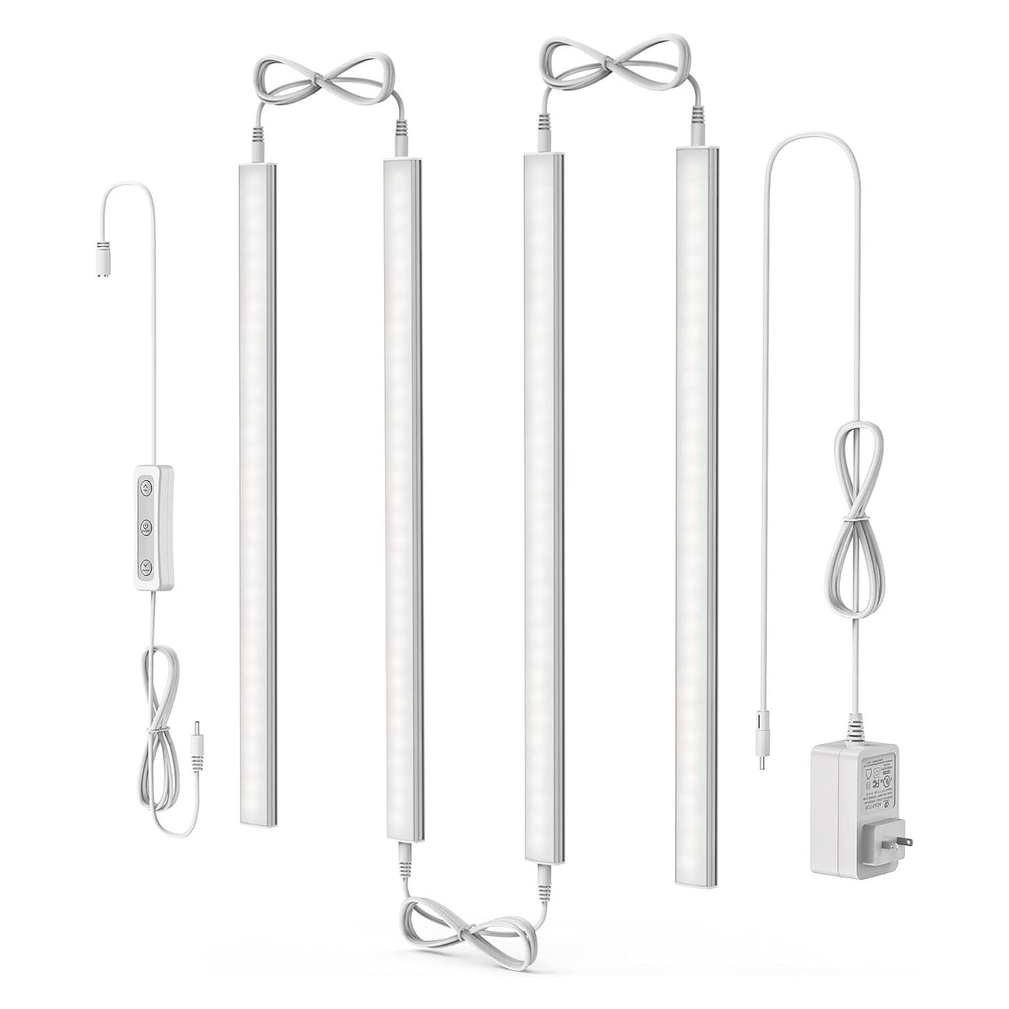 ASOKO Under Cabinet LED Light, Dimmable, 12 Inch, 4 Pack, Cold White 5000K, Model UNO-LK, Plastic