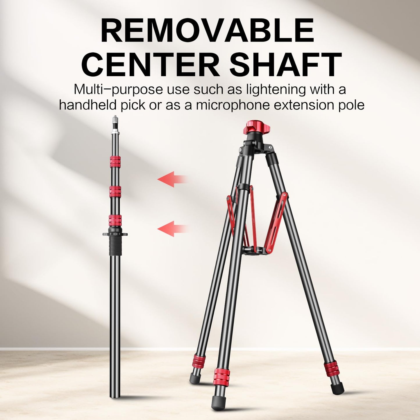 FreeSea Light Stand Aluminum, Adjustable Tripod Stand for Photography, 260cm/102inch Studio Sturdy Tripod for Speedlite Flash Softbox Strobe Light Camera with Carrying Bag
