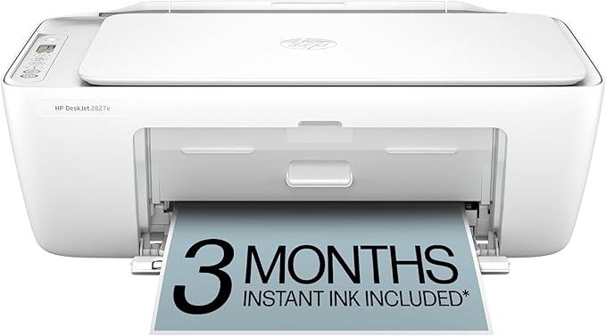 HP DeskJet 2827e Wireless All-in-One Color Inkjet Printer, Scanner, Copier, Best-for-Home, 3 Month Instant Ink Trial Inclu...