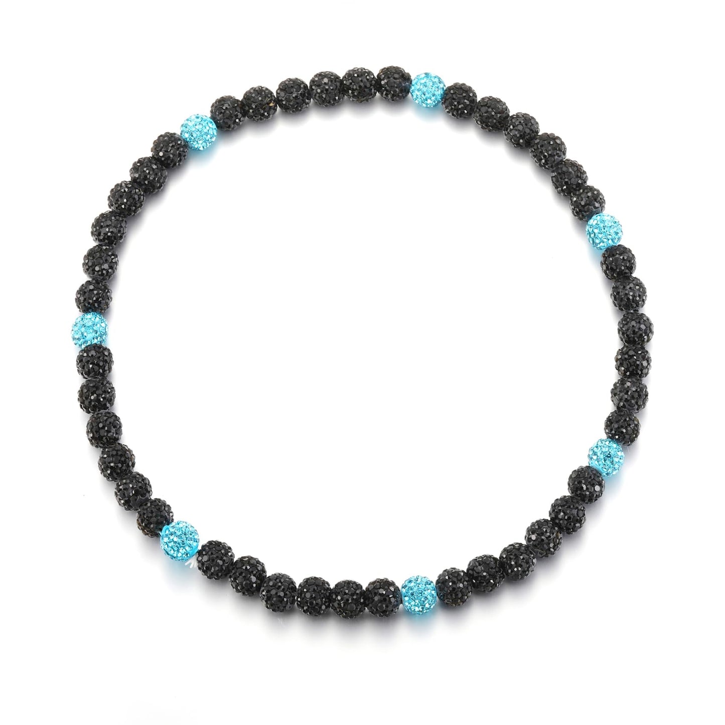 HSWYFCJY Baseball Beaded Chain Necklace for Men Women, Rhinestone Discoball Drip Accessories Blue Black Baseball Necklaces Gifts