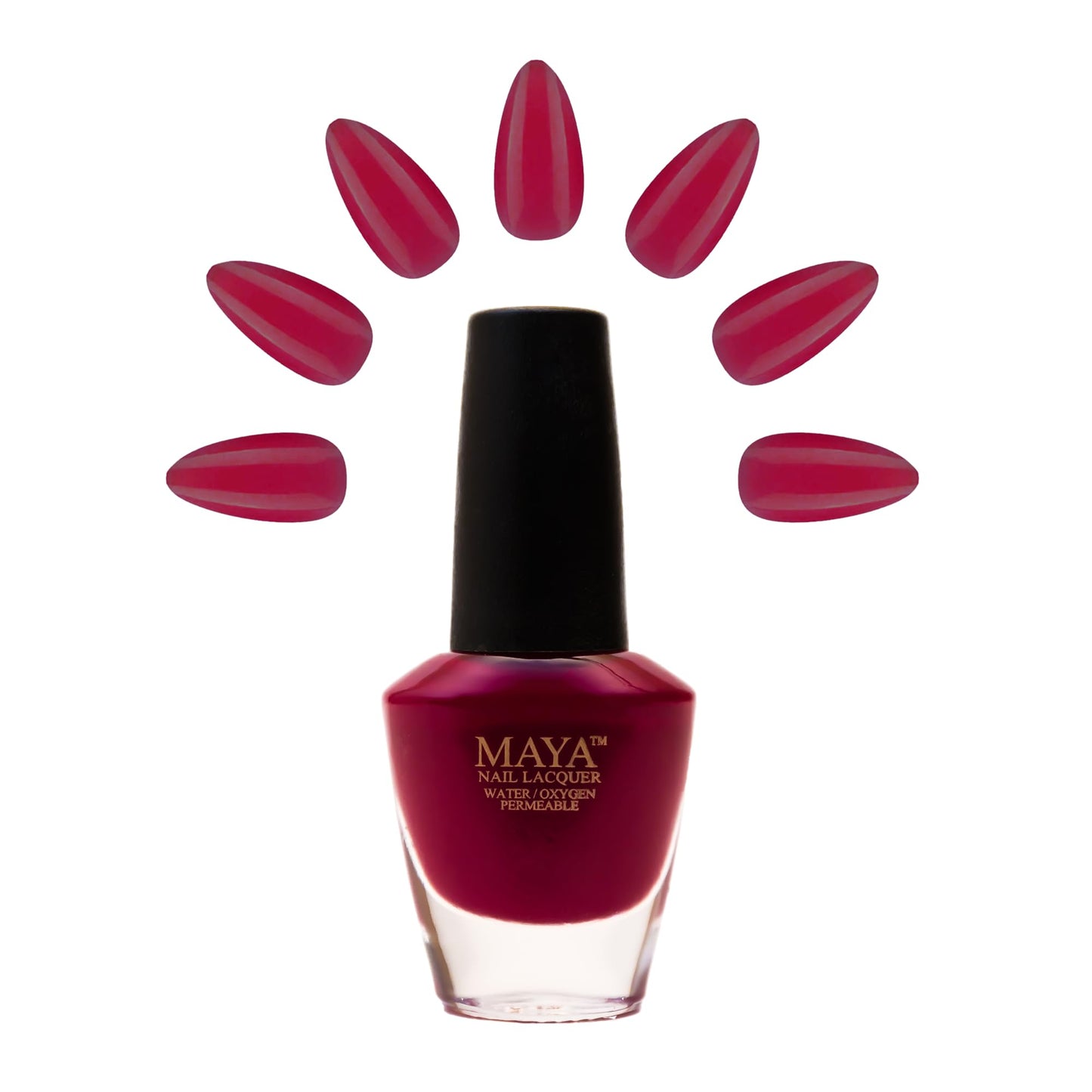 MAYA Red Gel Nail Polish - Quick Dry, Non-Toxic, Breathable & Cruelty Free Nail Art DIY Manicure, Certified Halal Nail Kit - 0.4
