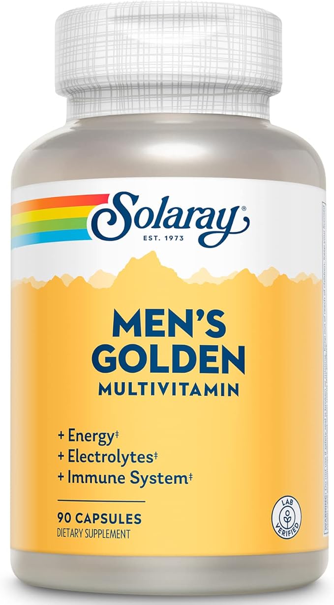 SOLARAY Men's Golden Multi-Vitamin Capsules | 90 Count