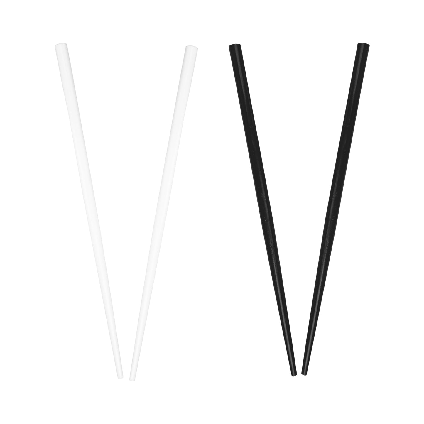 2 Sets of Wooden Hair Sticks Chopsticks - Black & White