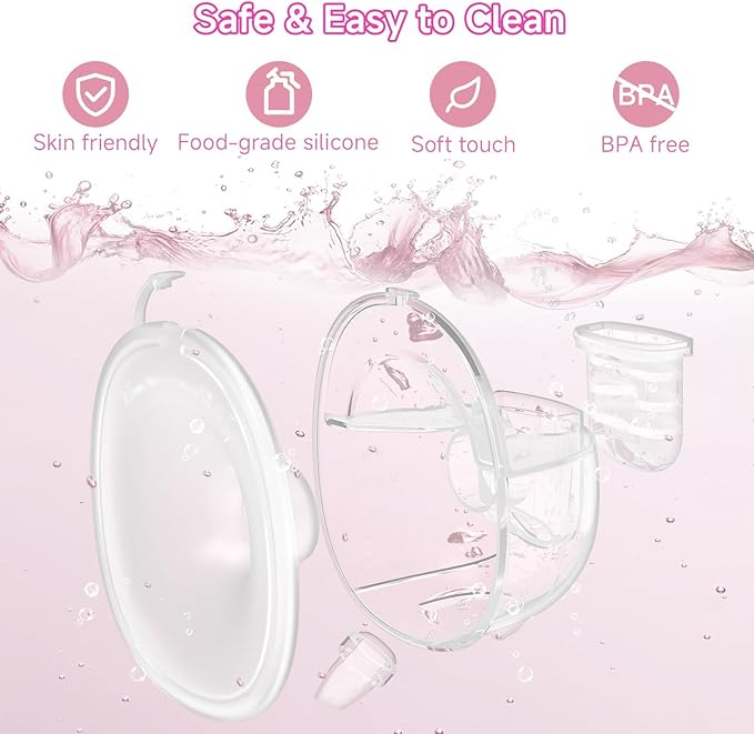 Breast Pump Hands Free - Wearable Breastfeeding Pump with App Smart Control, 4 Modes 9 Levels, LED Light, Quiet Portable Breast Pump, Extractor de Leche Materna Electrico, wear4 Flange Sizes