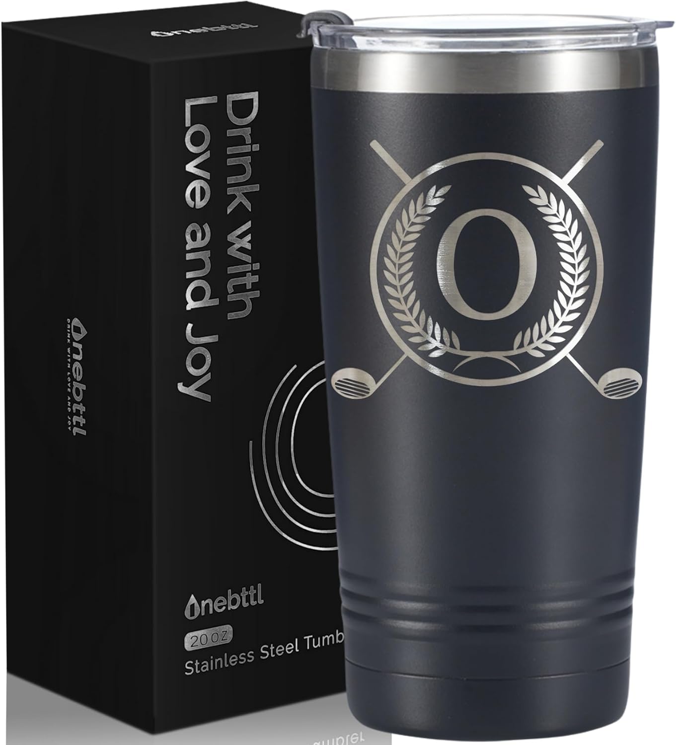 Onebttl Golf Gifts for Men with Initial for Golfer & Golf Lovers, 20oz Travel Mug, Perfect Gifts for Men, Birthday, Christmas - O