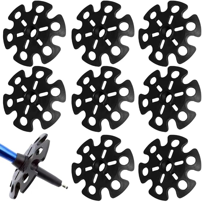 8 pcs Removable Mud Ski Basket Trekking Pole Snowflake Basket,Removable Mud Ski Basket Replacement Accessory for Hiking Poles