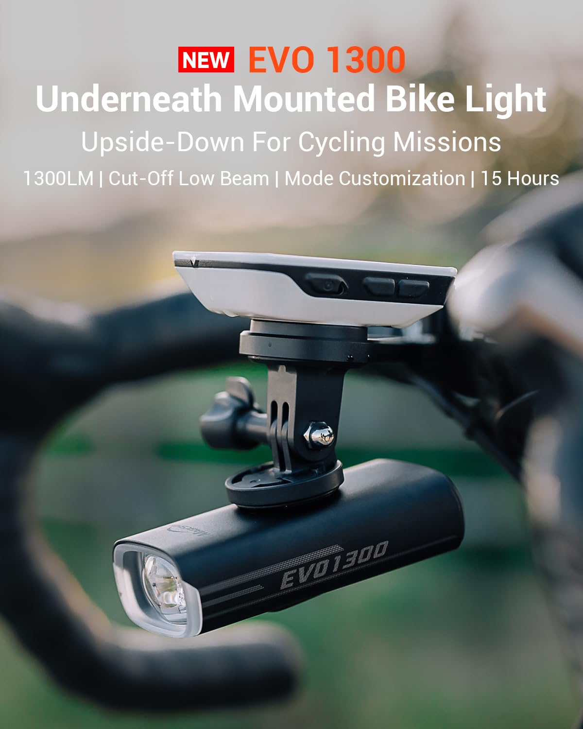Magicshine EVO 1300 Bike Light - 1300 Lumens Waterproof Front Light with Remote Control, USB-C Rechargeable, Black