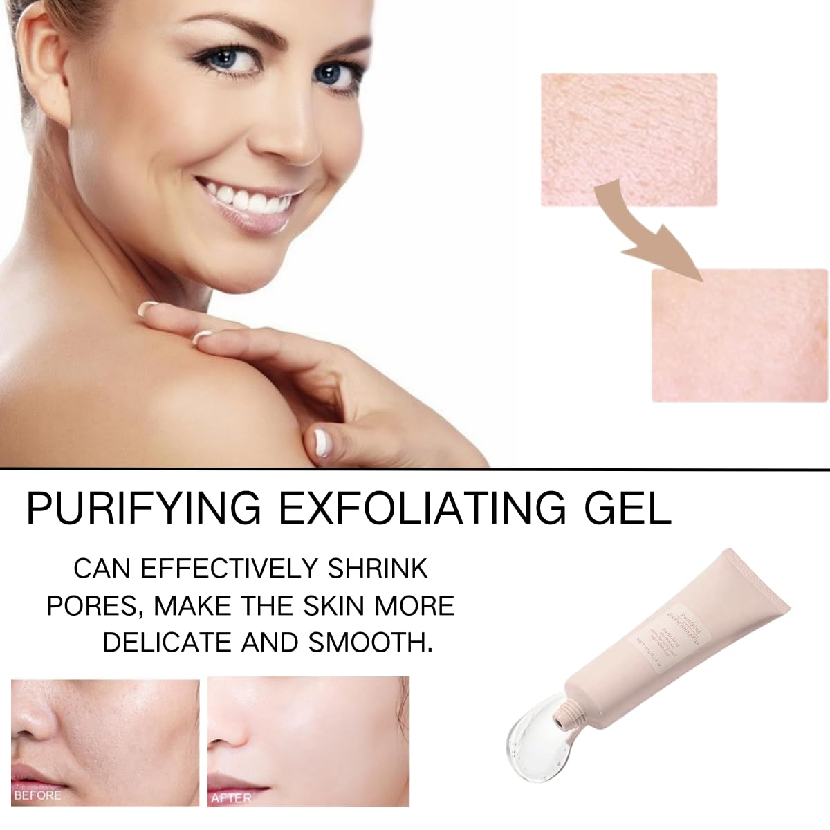 Uioecn 2PCS Purifying Exfoliating Gel, Exfoliating Face and Body Scrub, Exfoliate Facial Cleanser for All Skin Types, Cleans Dir