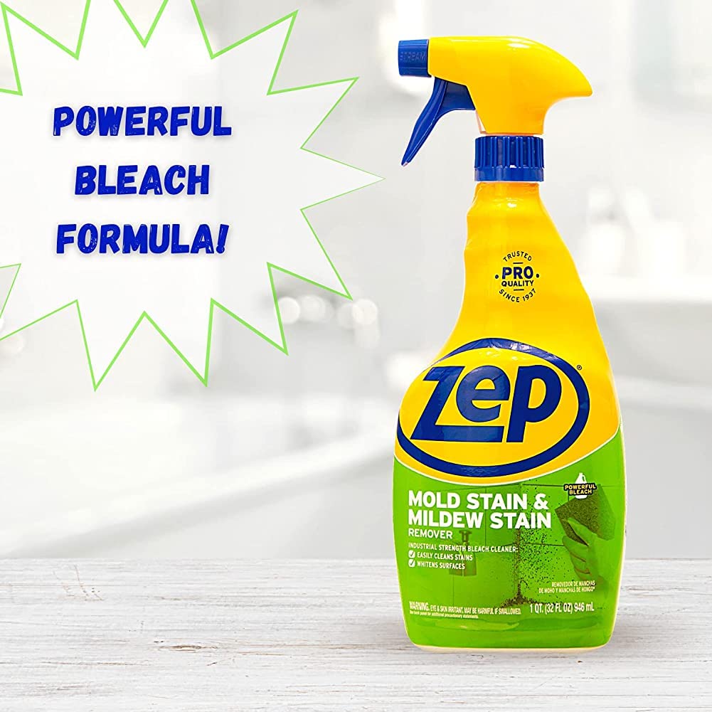 Zep Mold Stain and Mildew Stain Remover - 32 oz (Pack of 12) - ZUMILDEW32 - Experience the Power of our Professional Strength No-Scrub Formula