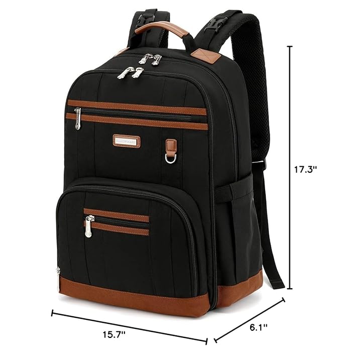 Diaper Bag Backpack, Large Baby Nappy Bags with Portable Changing Pad for Boys and GirlsMultifunction Travel Baby Bag for Moms Dads, Shower Gifts Waterproof and Stylish，Black