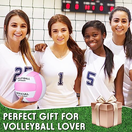 Woanger 6 Pcs Volleyballs Official Size 5 Waterproof Soft Recreational Volleyball with Pump and Net Bag Indoor Outdoor Bea...