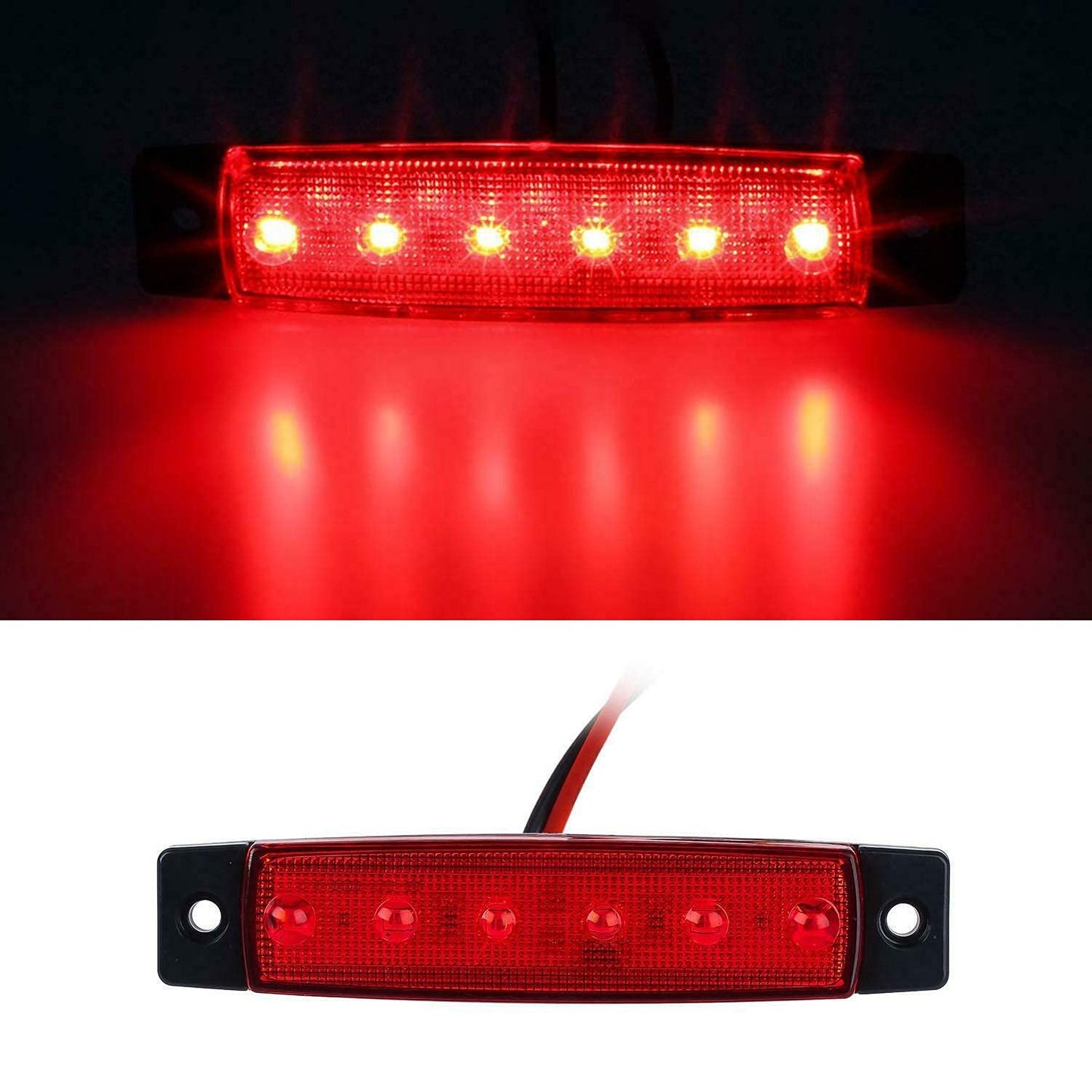 PSEQT LED Boat Interior Lights - Waterproof Courtesy Light Strip - Red - 10PCS - PC Lens for Fishing, Pontoon, Kayak, Yacht, Sailboat