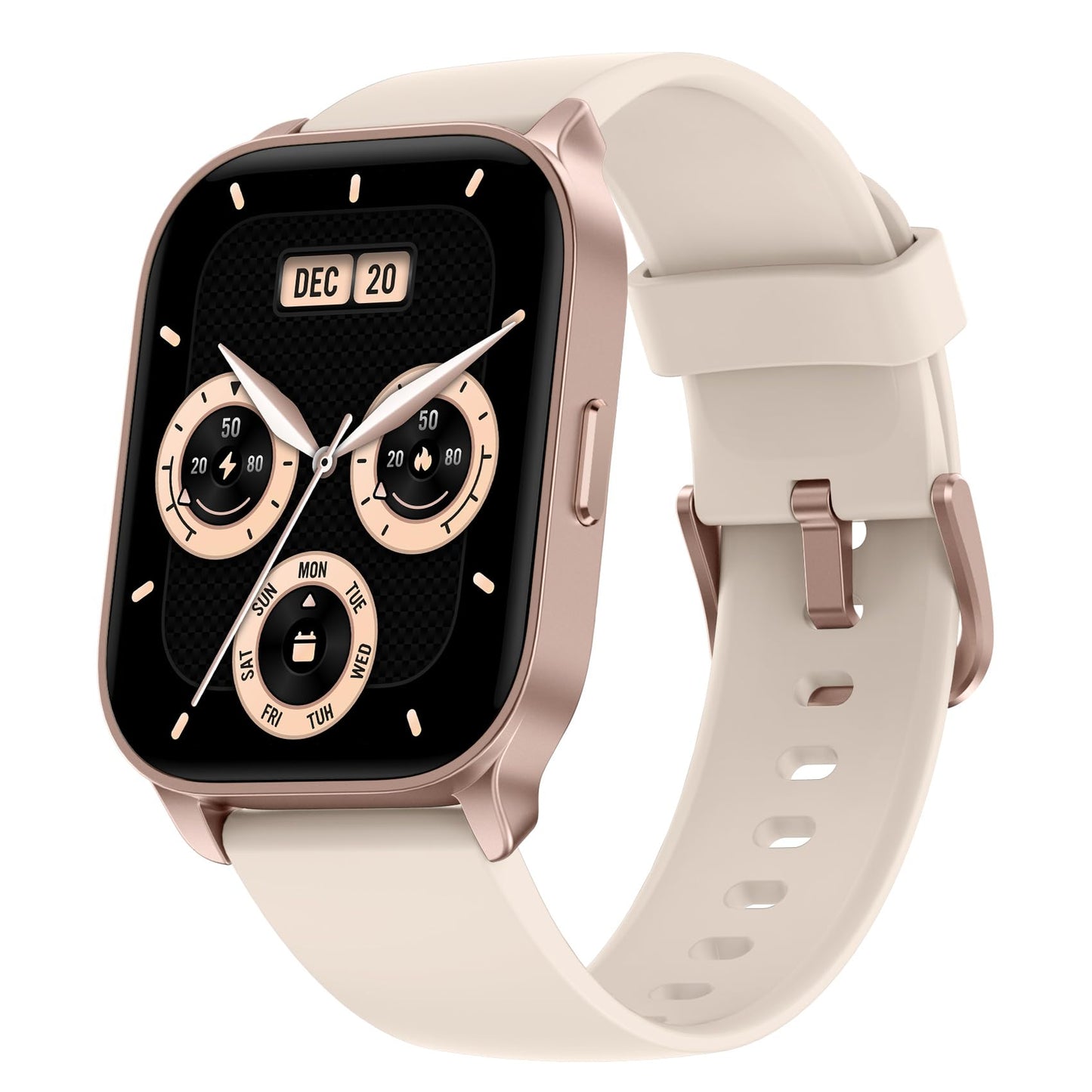 TOOBUR Smart Watch for Women, Smartwatch Compatible Android and iOS Phone, Answer/Make Calls, Fitness Tracker Watch, Heart Rate/Sleep Tracker/100 Sports/IP68 Waterproof, Ivory