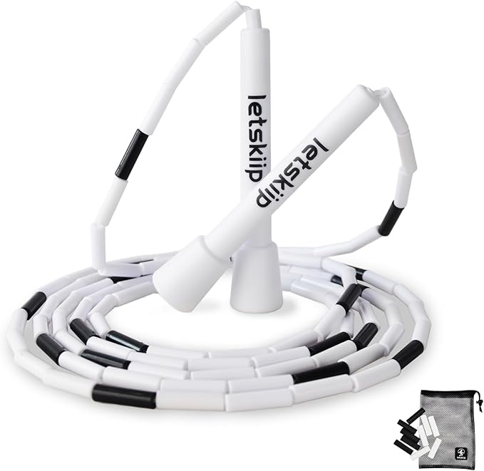 Letskiip Classic Beaded Jump Rope for Beginners & Adults - Tangle-Free Segmented PP Skipping Rope for Rhythm & Fitness - A...