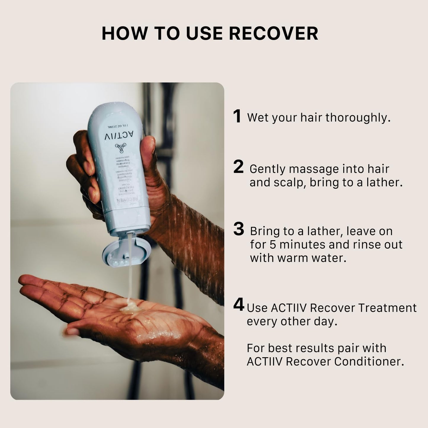 ACTIIV Recover Thickening Shampoo Treatment For Men | Supports the Appearance of Fuller, Healthier-Looking Hair, Supports Scalp