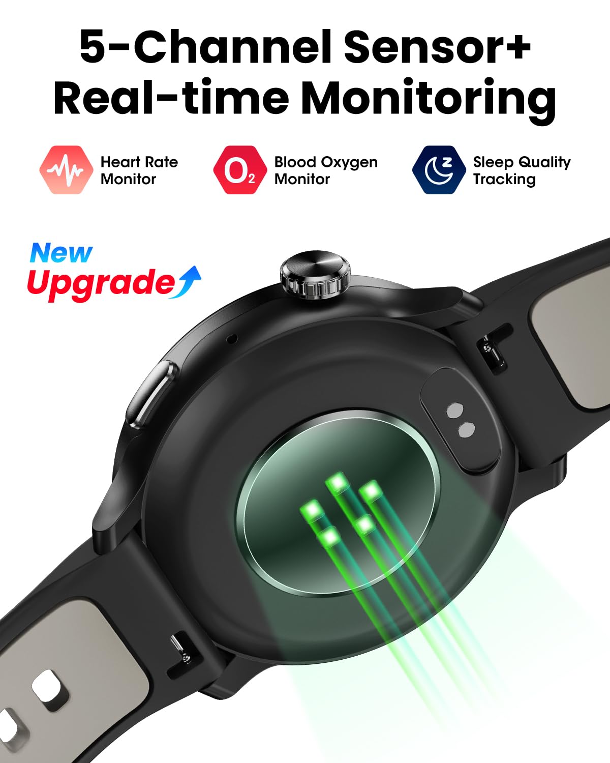 Mingdaln Smart Watch GPS, 1.43" AMOLED Screen Smart Watch for Men/Women Fitness Tracker, Military Smartwatches Compass，Compatible with Android & iOS (Bluetooth Call Answer/Dial), Multiple Sports Modes