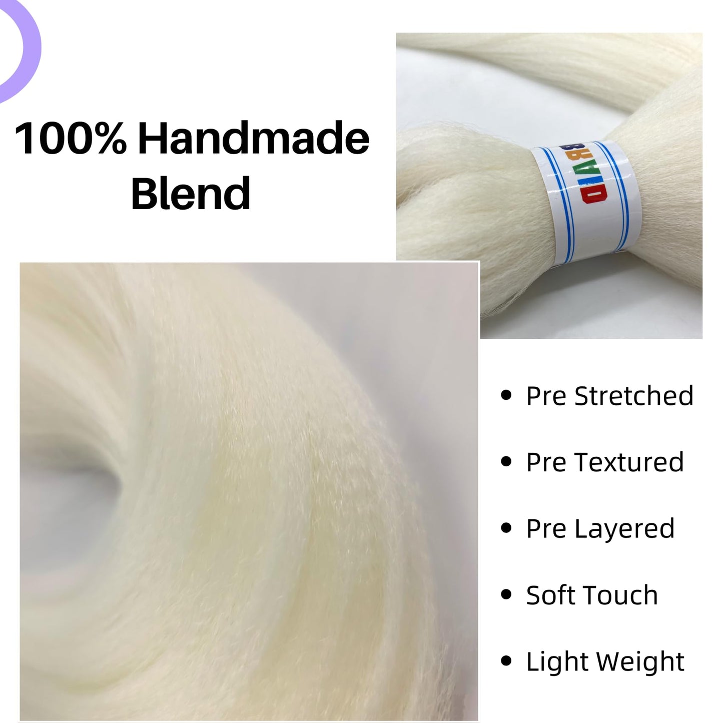 Platinum Blonde Braiding Hair Pre Stretched 16 Inch for Knotless Braids Synthetic Box Braiding Hair for Women