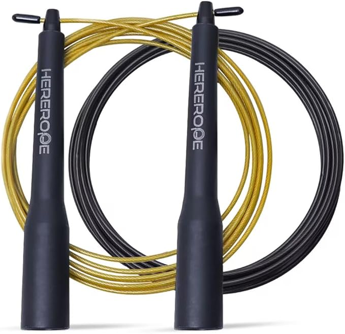 Speed Jump Rope for Men Women, Hererope Speed Rope With Dual Bearing System, 2 Cables, Adjustable Jump Rope for Boxing, Cr...