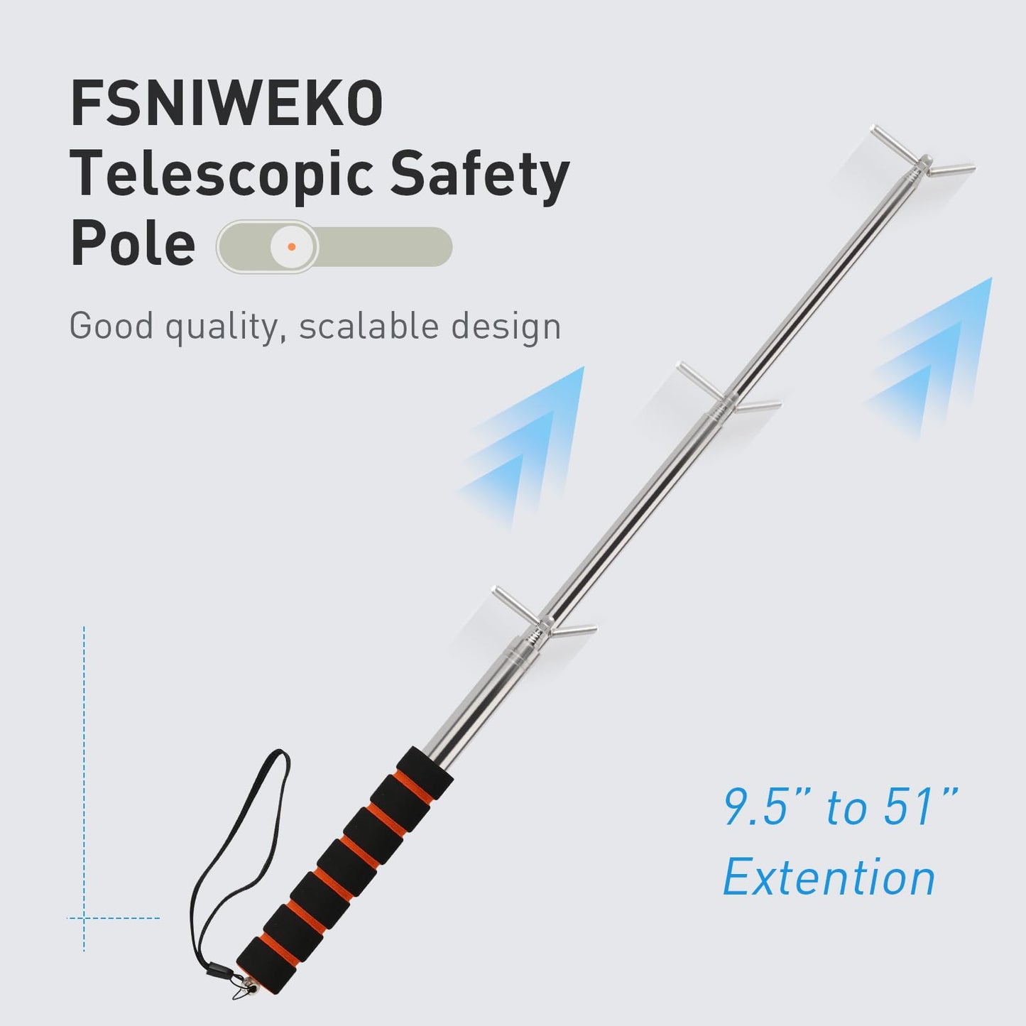Smoke Detector Tester Pole - Smoke Detector and Emergency Exit Light Extendable Pole Tester - Emergency Light Testing Pole - Ensuring Safe and Efficient Testing of Life Safety Products,1 Pack