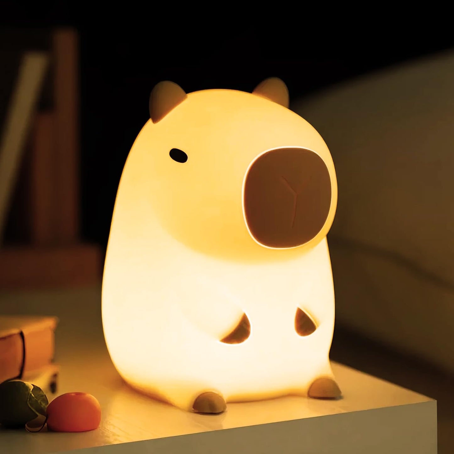 Cute Capybara Night Light for Kids, Squishy Capybara Lamp Gifts, Nursery Bedroom Decor, 2 Levels Dimmable Nursery Nightlight for