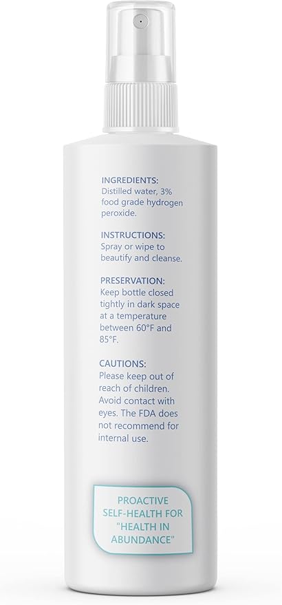 ProH2O2 3% Food Grade Hydrogen Peroxide – Natural Cleaner & Disinfectant – Suitable for Household Use – Ideal for Cleaning, Sanitizing & Gargle – 8 oz Spray Bottle (Pack of 4)