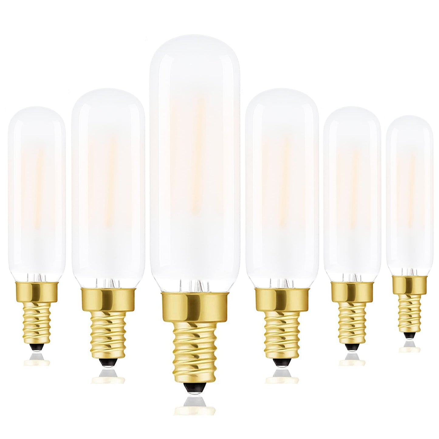 XININSUN T6 LED Bulb 40W Candelabra Dimmable Warm White Frosted Glass 6 Pack E12 Vintage Tube 2700K