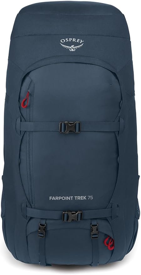 Osprey Farpoint Trek 75L Men's Travel Backpack, Muted Space Blue