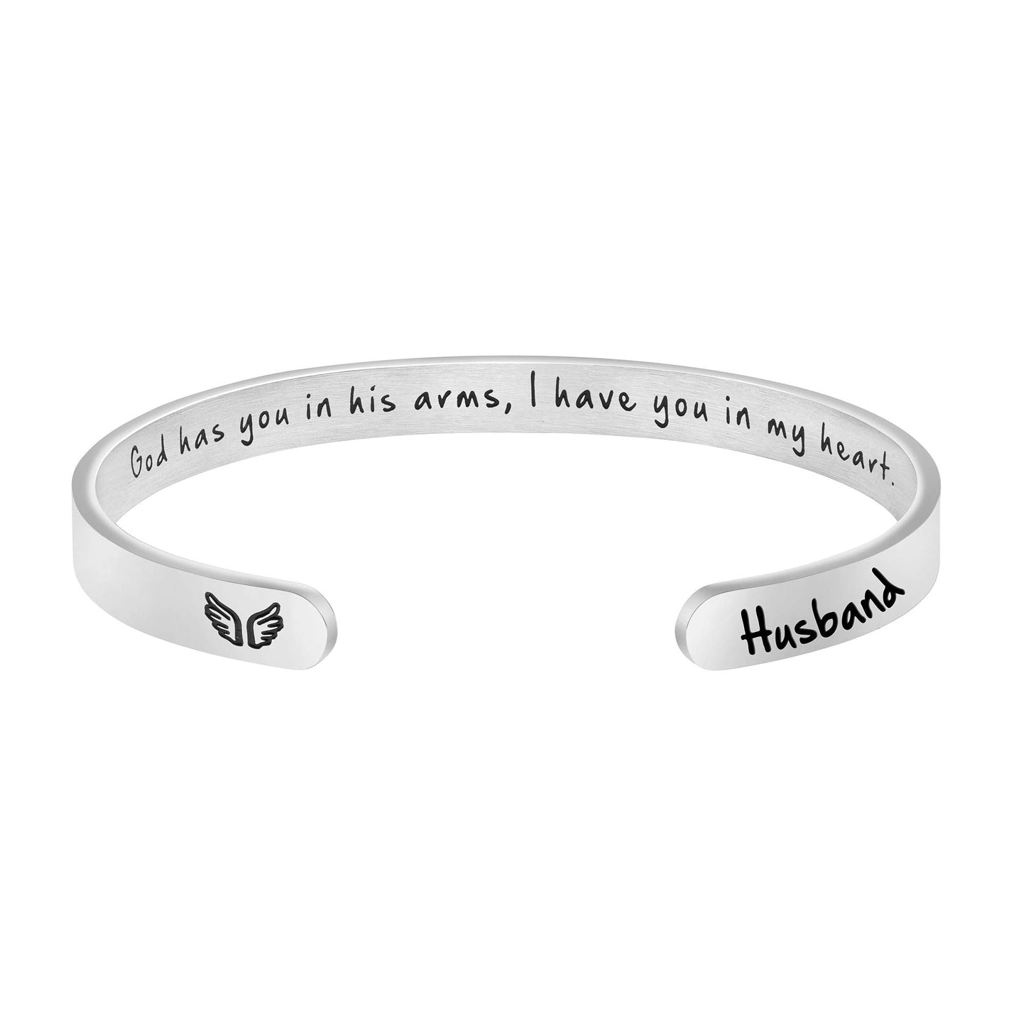 JoycuFF Sympathy Gift for Loss of Husband Memorial Jewelry Women Remembrance Bracelet Secret Message Condolence Gift See You in