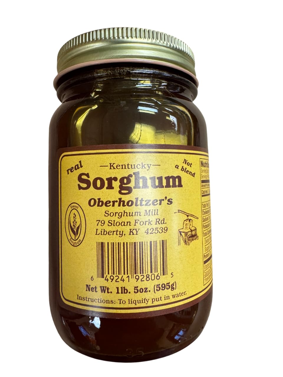 Oberholtzers Pure Kentucky Sorghum, 1lb. 5oz. (595g)
