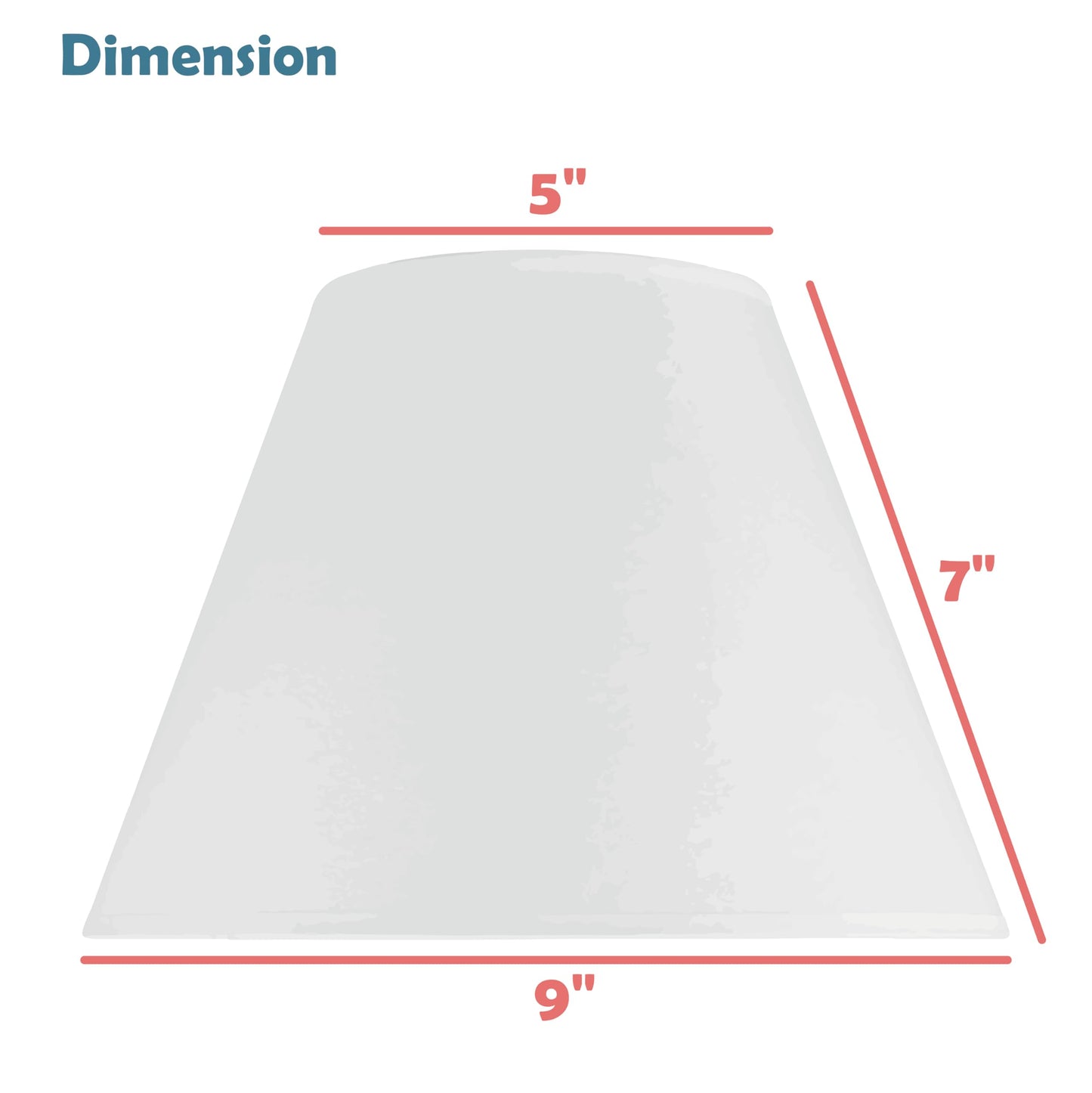 Aspen Creative Empire Uno Lamp Shade, 5 Top X 9 Bottom X 7 Slant Height, Red Fabric, Model 58904A