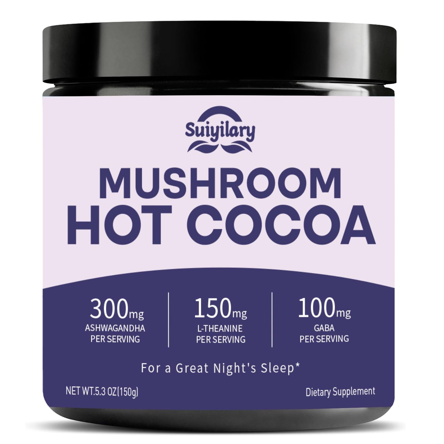 10 Mushroom Hot Cocoa for Sleep, Sugar Free Keto Cocoa Powder, Nighttime Drink,100mg Magnesium Glycinate, 100mg Gaba, 150mg L-Th