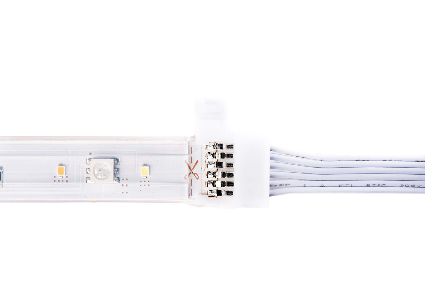 Litcessory 6-Pin To Cut-End Extension Connector For Philips Hue/Wiz Lightstrip (2In  4 Pack  White - Standard 6-Pin V3 / Wiz Lightstrip)