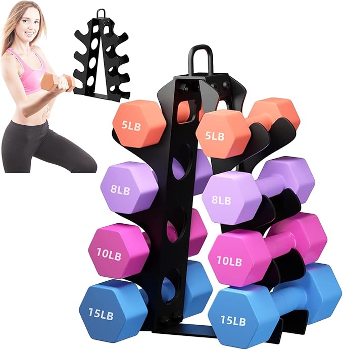 Weight Rack for Dumbbells,A-Frame Dumbbell Rack Stand Only, Alloy Steel Dumbbells Storage Rack with Handle for Home Gyms W...