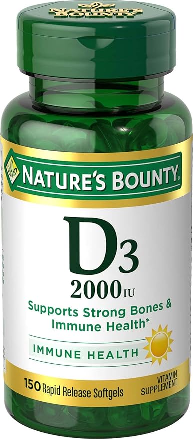 Nature's Bounty Vitamin D, Supports Immune Health & Bone Health & Vitamin B12 1000mcg, Supports Energy Metabolism and Nervous System Health, Vitamin Supplement, 100 Tablets
