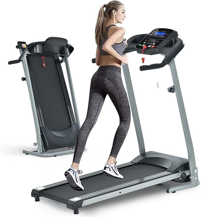 Home Foldable Treadmill with Incline, Folding Treadmill for Home Workout, Electric Walking Treadmill Machine 15 Preset or ...