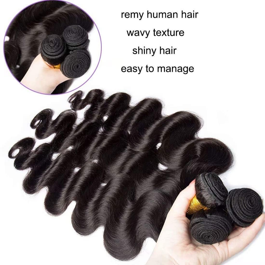 Condescension Human Hair Bundles 26 28 30 Inch Body Wave Human Hair Bundles Unprocessed Brazilian Virgin Quick Weave Hair for Bl