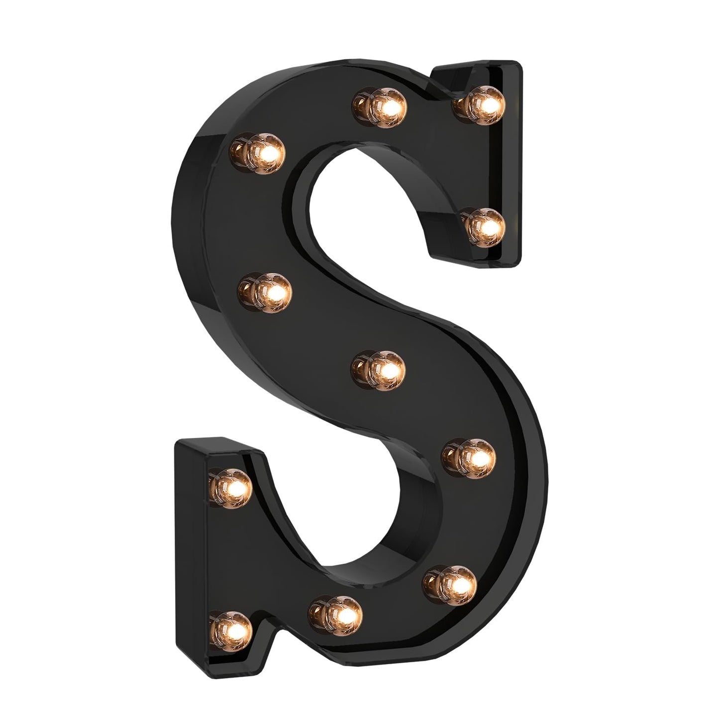 Foaky Black LED Letter Lights - Battery Operated Alphabet Wall Decor, Size N, Model Black-25
