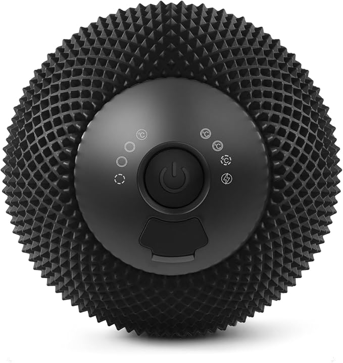 JIEJUNJIE Vibrating Massage Ball with Heat, 7 Modes, Memory Function, Myofascial Release, Deep Tissue Muscle Recovery Ball...