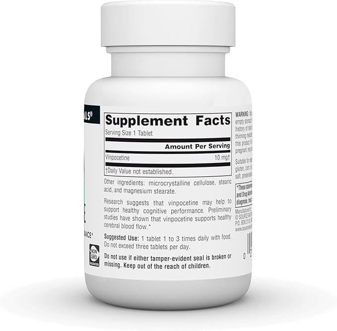 Source Naturals Vinpocetine Tablets, Supports Cognitive Performance*, 10 mg - 120 Tablets