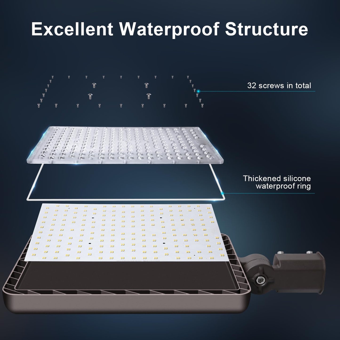 Biritalo 480W Led Parking Lot Light Outdoor 72000Lm 100V-277V Dusk To Dawn Led Building Flood Lights Commercial 5000K Slip Fitter Street Pole Lights Ip65 Waterproof Large Area Shoebox Barn Lighting