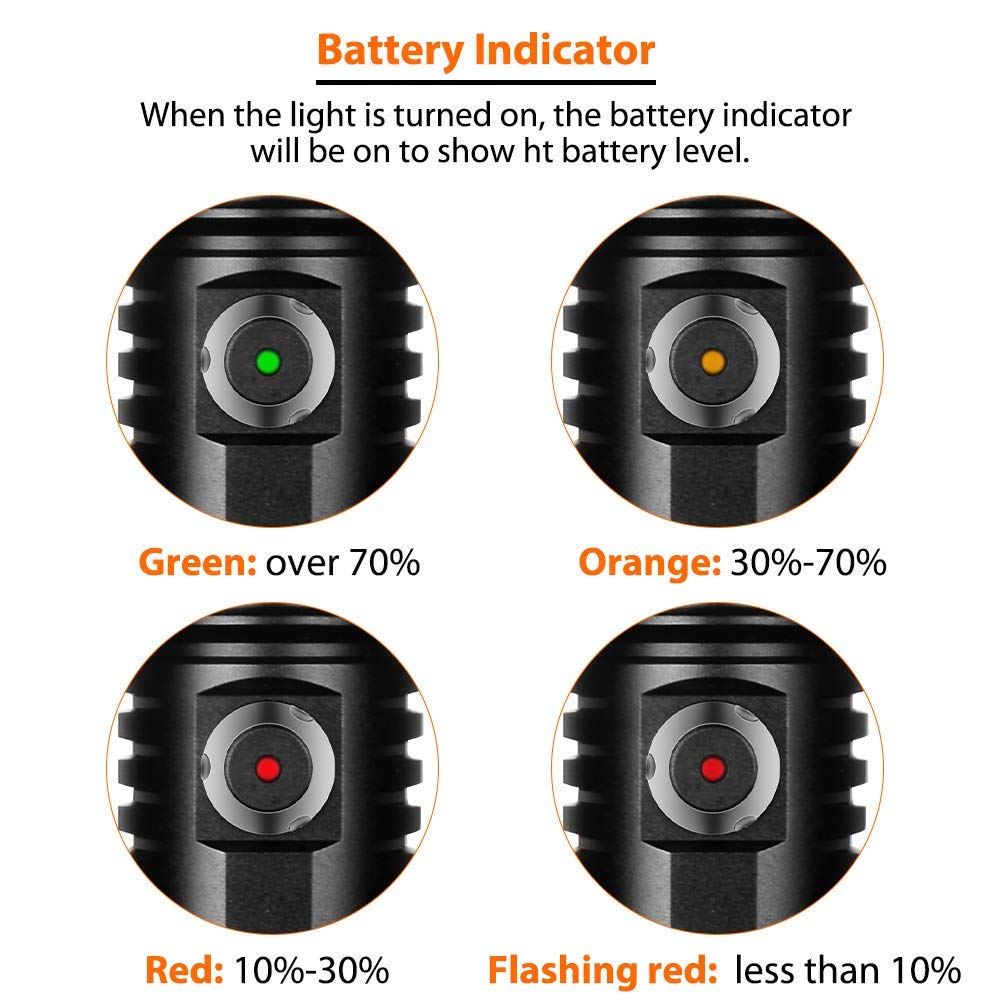 Orcatorch D530 Scuba Dive Light  1200 Lumens  7 Degrees Narrow Beam Angle  Titanium Alloy Side Button Switch  2 Lighting Modes  With Battery Indicator For Deep Sea Cave (5500K Warm White Light
