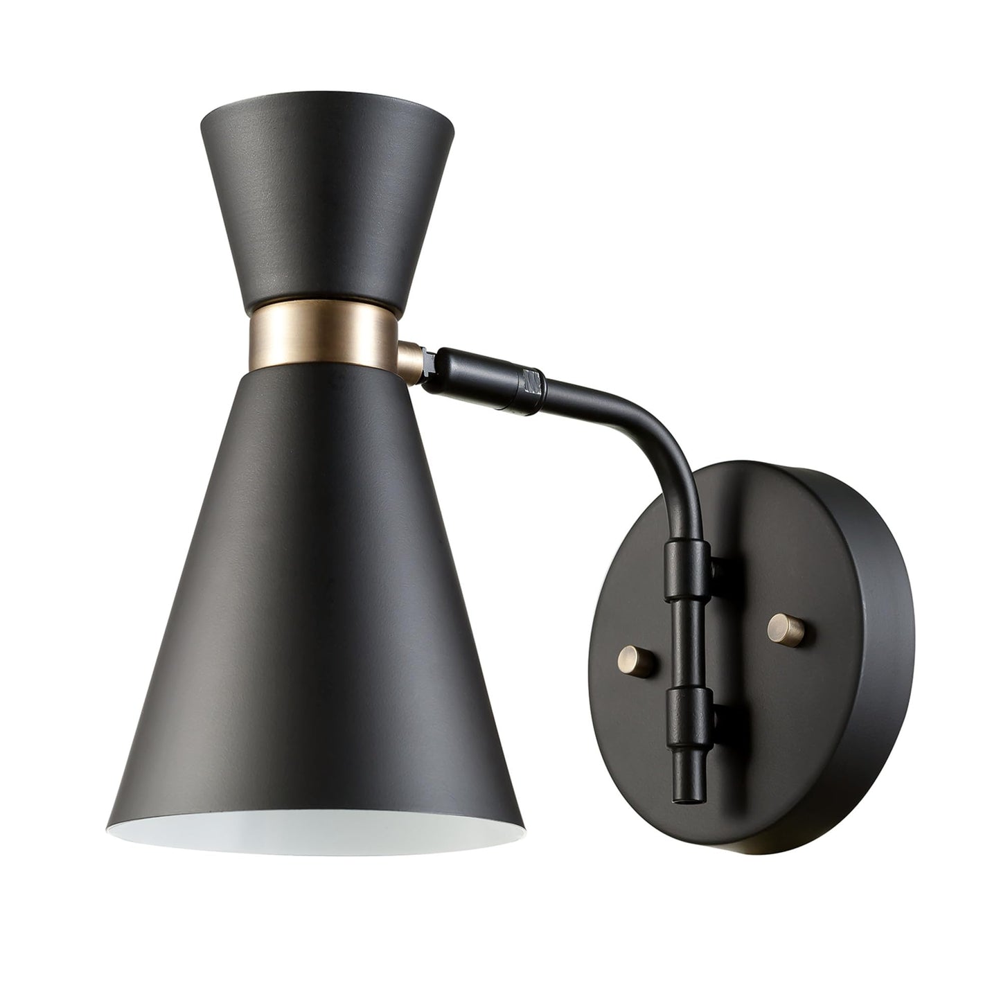GLOBE Electric 65855 Belmont Wall Sconce, 1-Light, Satin Black with Gold Accents, No Size
