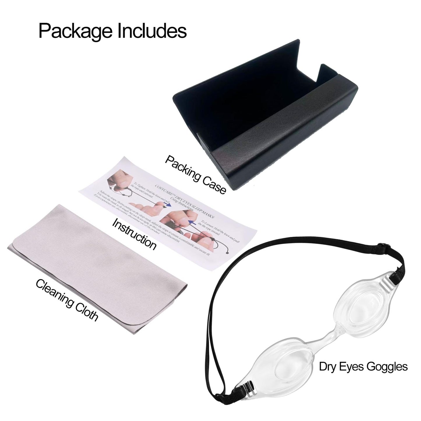 cosycare Dry Eye Relief Moisture Chamber Goggles - Adjustable Night Sleep Eye Protection for Chronic Dry Eyes, Post-LASIK Recovery & Evaporative Tear Relief