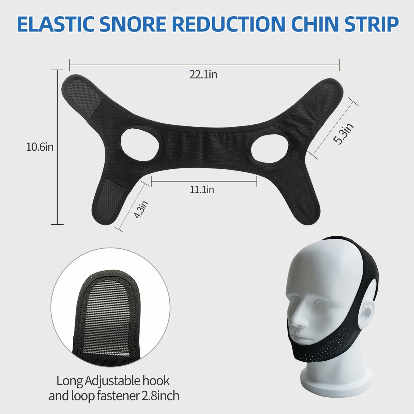 ifory Chin Strap for CPAP Users, Chin Strap for Snoring, Adjustable and Breathable Anti Snoring Chin Strap, CPAP Chin Strap to Keep Mouth Closed for Men or Women