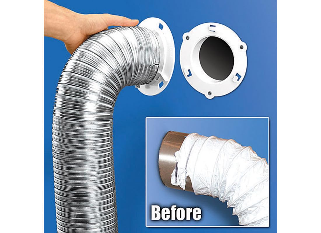 Dryer Dock The Original Dryer Vent Quick Release - Two-Piece Dryer Hose Quick-Connect, Twist & Lock Tight, Fits 4 Inch Tubes