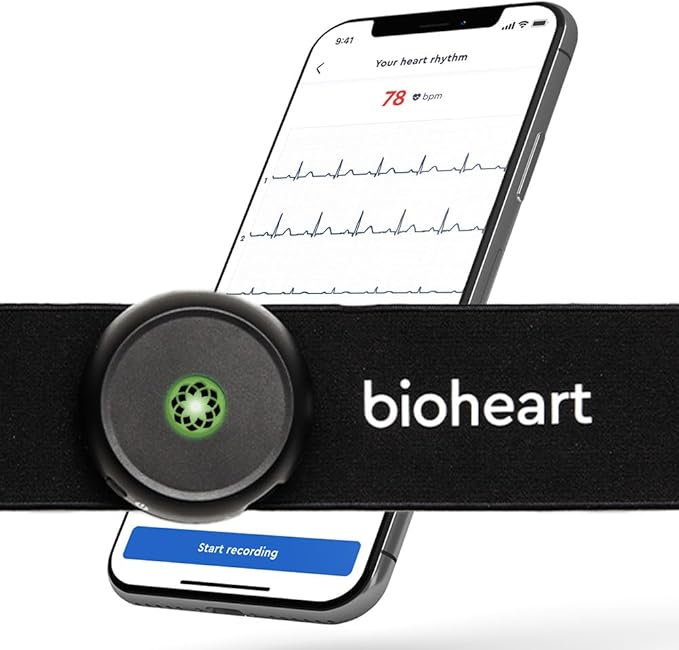 Biotricity Bioheart | 24/7 Continuous Heart Monitor | No Prescription Needed | Smart Wearable | Chest Strap | One Month Su...