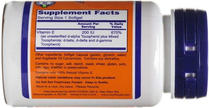 Vitamin E-200 IU 100 Softgels (Pack of 2)